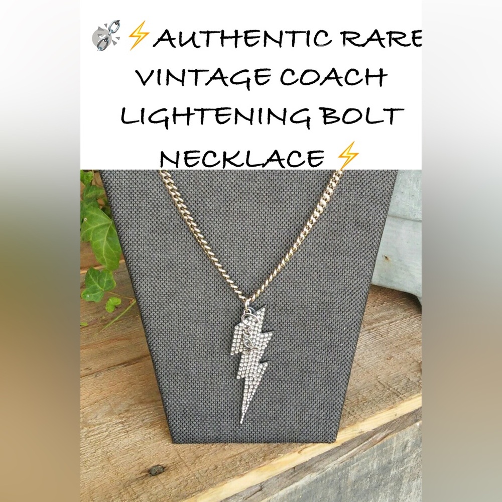 ⛓️💥⚡️ Authentic Vintage Coach Rhinestone Lightening Bolt Necklace